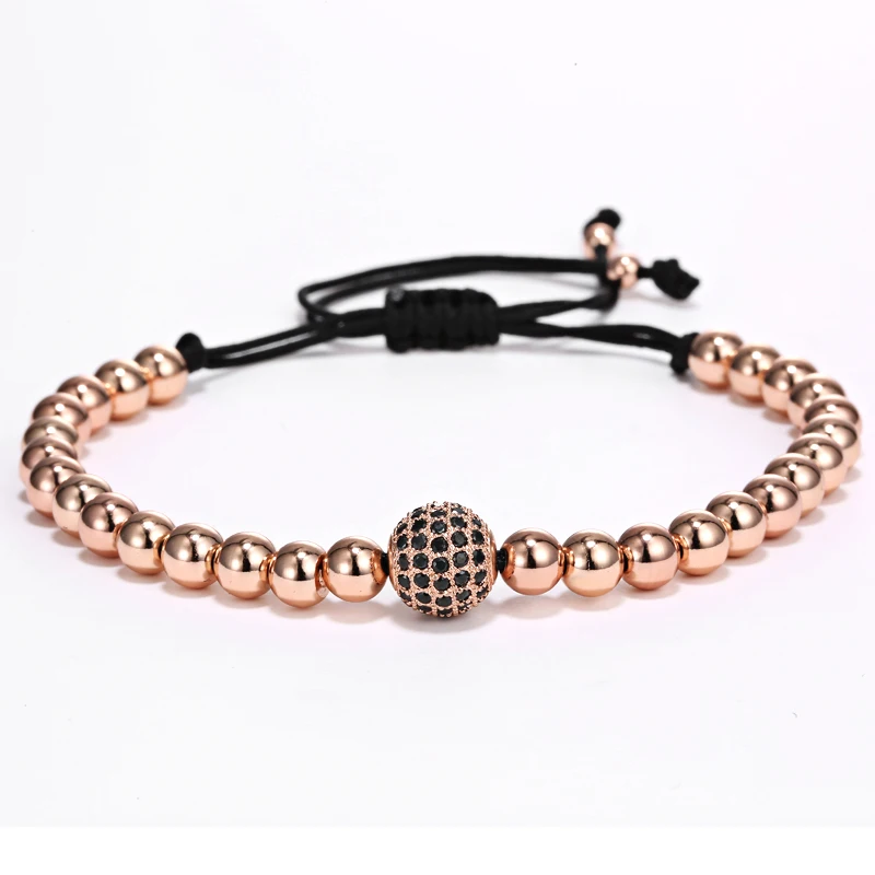 Mcllroy Ball мужские браслеты трендовые круглые бусы плетеные Macrame микро CZ проложенные