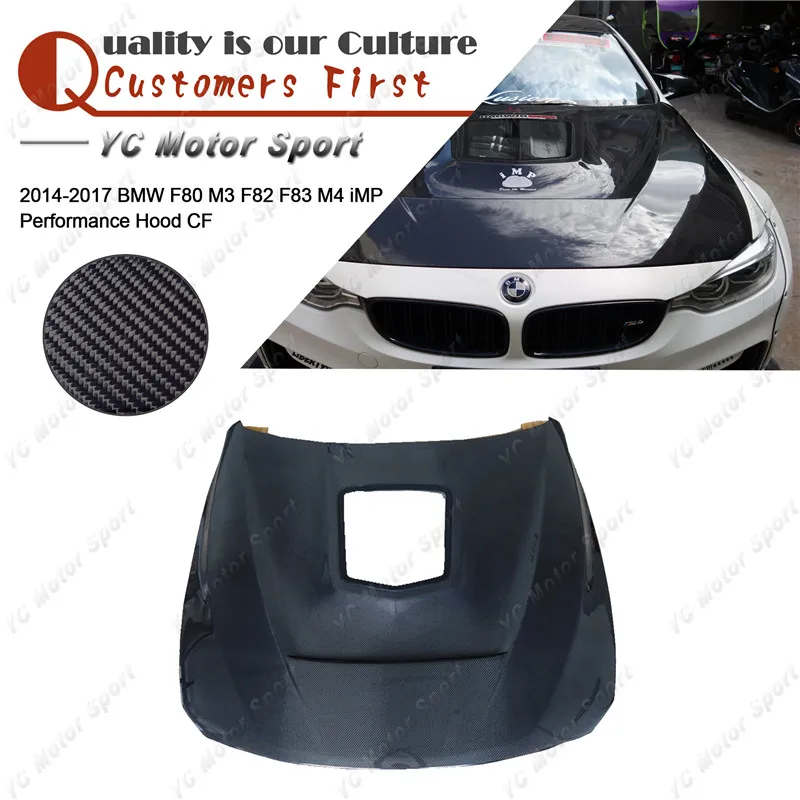 

Car Accessories Carbon Fiber iMP Performance Style Hood with Glass Fit For 2014-2019 F80 M3 F82 F83 M4 Hood Bonnet Cover