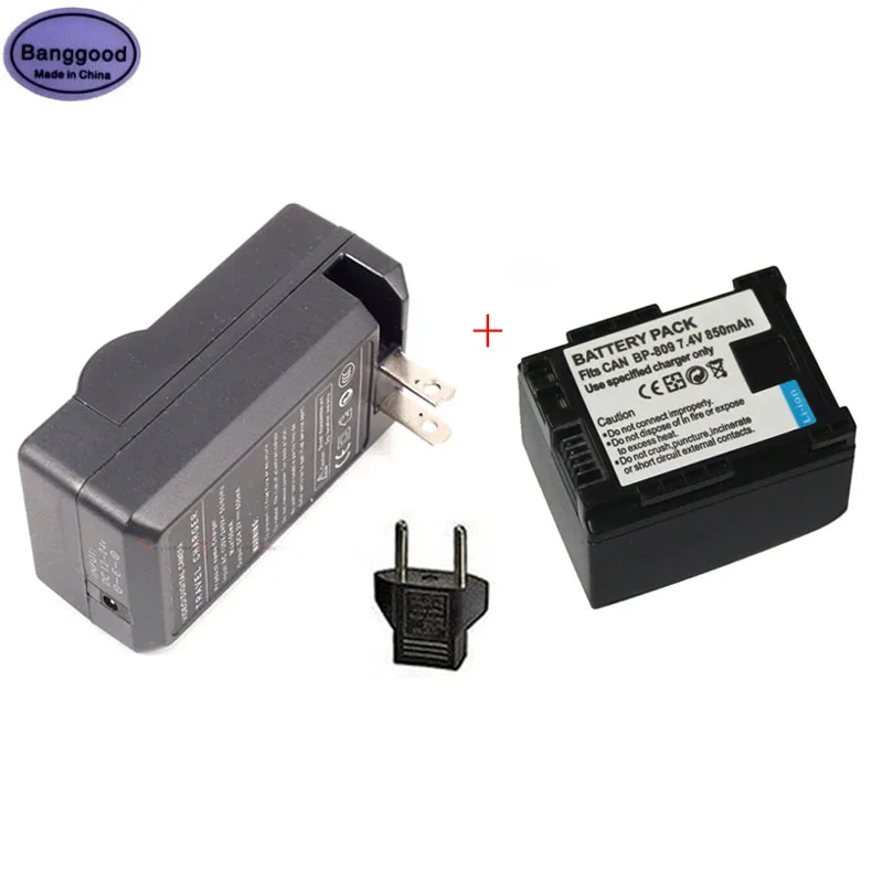850 мА/ч BP 809 BP809 Камера Батарея + AC Зарядное устройство для Canon 808 819 827 FS200 FS21 FS22 FS100 FS10