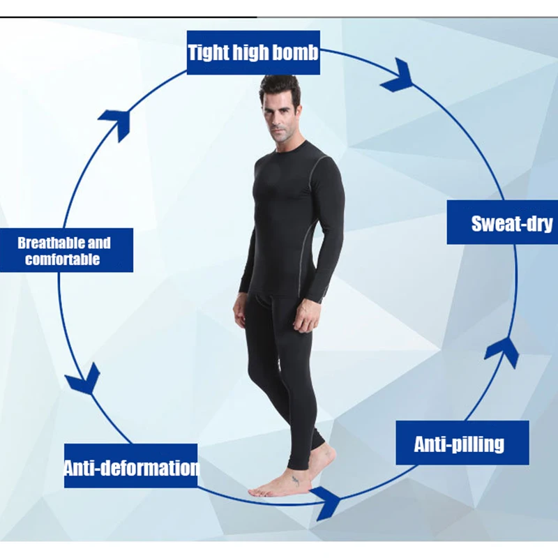 Мужское хлопковое термобелье для мотоциклистов комплект зимнего теплого