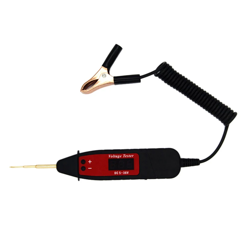 Универсальный 5 36 в Автомобильный цифровой ЖК Тестер Напряжения Ручка