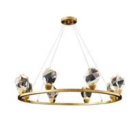 k9 crystal chandelier pendant light golden round parlor bedroom dining room brass suspension lamps home hotel decor illumination