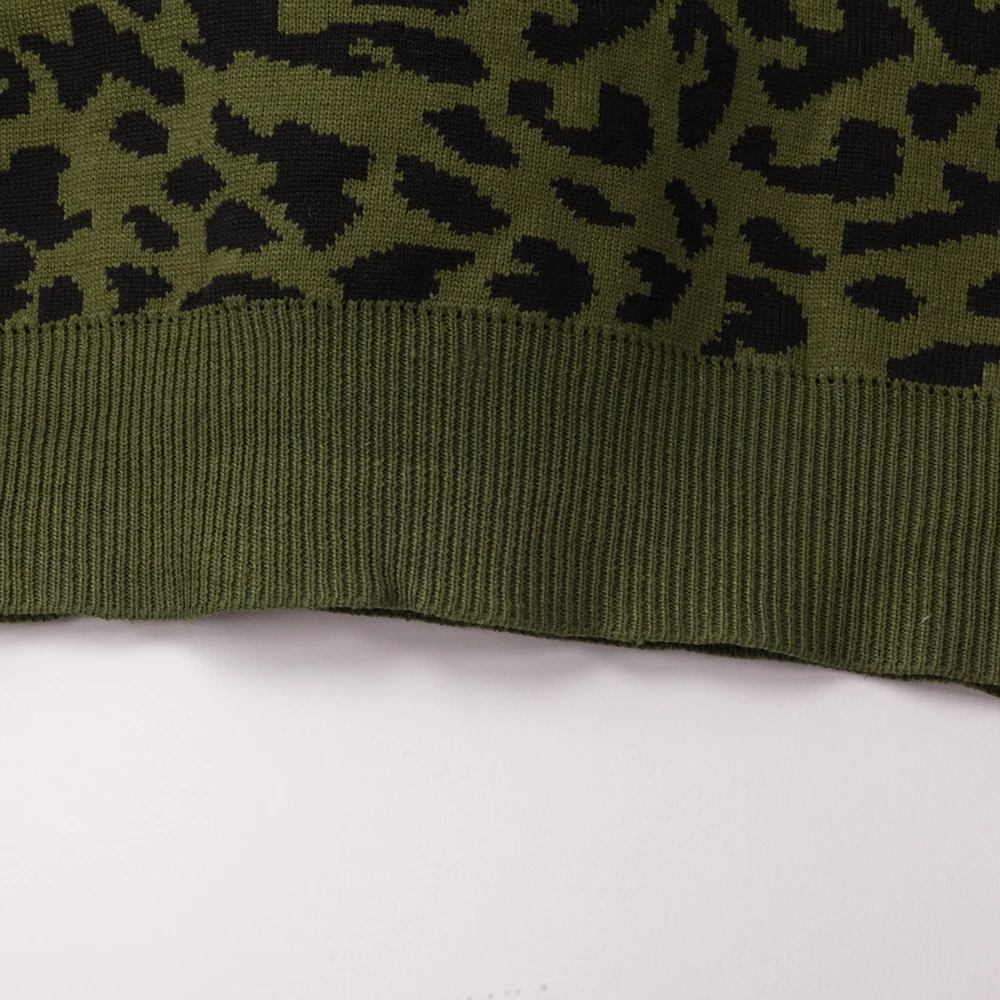 Женская водолазка с длинным рукавом короткий леопардовый принт свитер six Sense WMP04 |