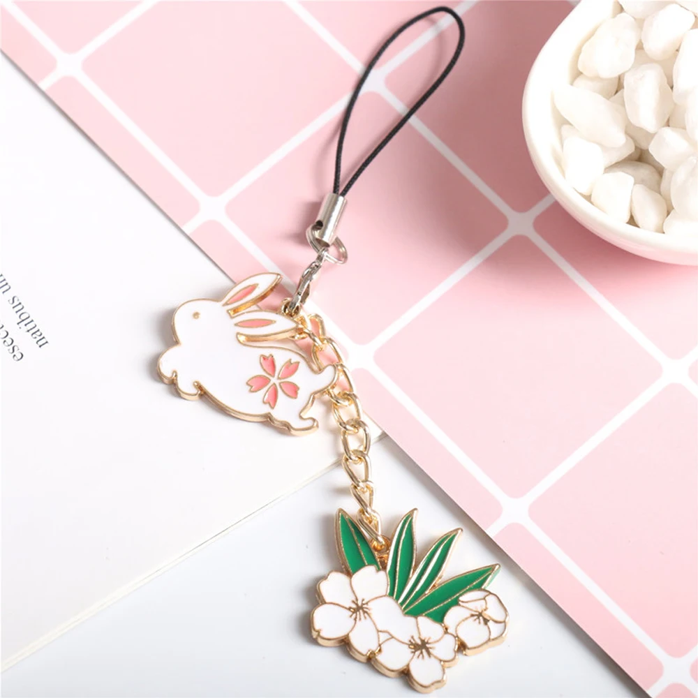 Милый японский брелок-кролик Сакура ремешок для смартфона шнурок iphone подвески