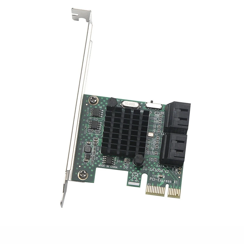 PCIe PCI Express 6G SATA3.0 4-Порты и разъёмы SATA III расширения карты контроллера широкие
