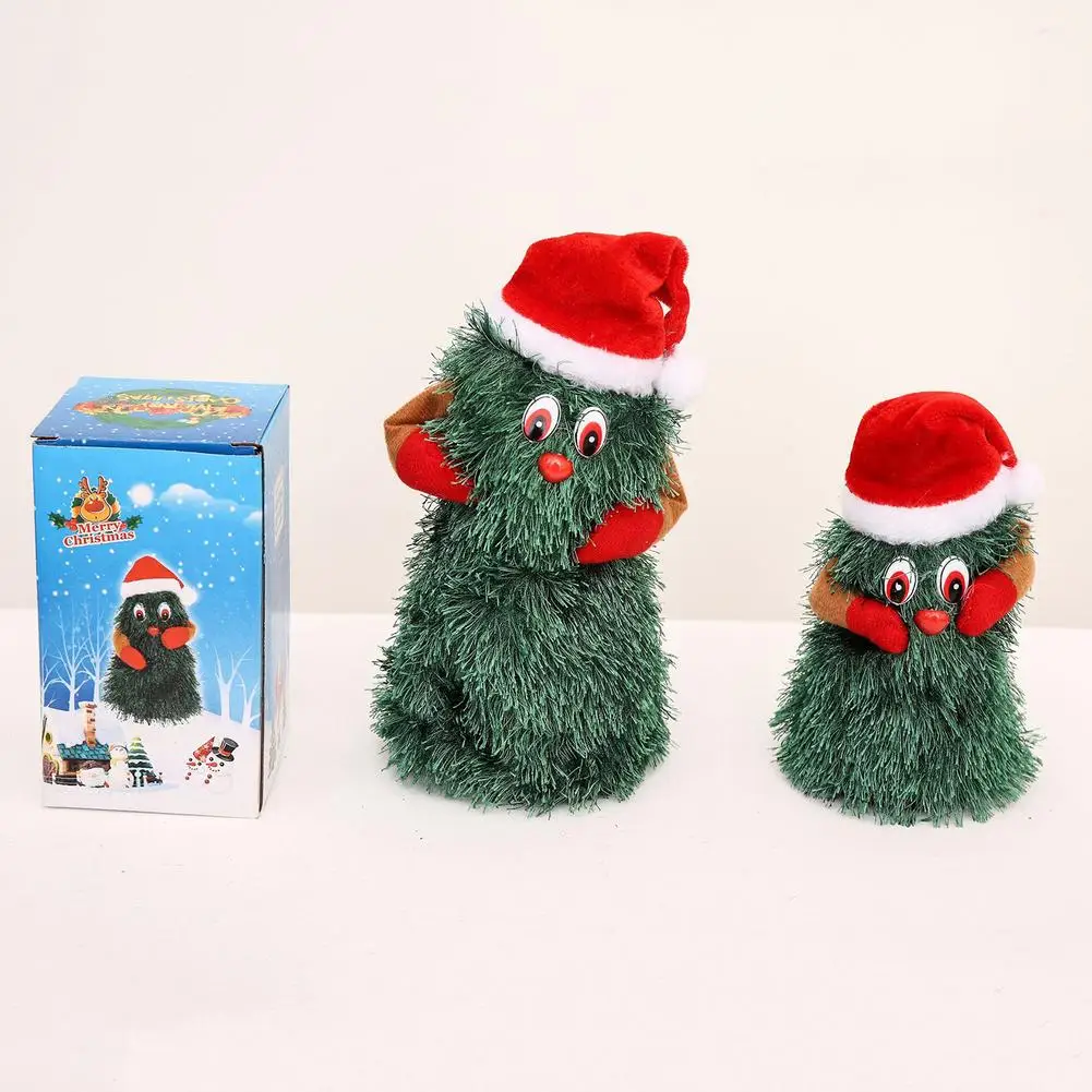 

360 Degree Funny Rotation Christmas Tree Electric Toys Dancing Singing Childrens Xmas Gift Plush Toys For Home New Year Decor