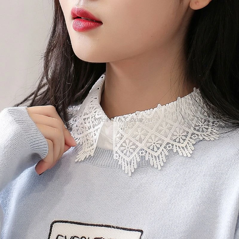 Женская блузка для девочек свитер жилет с фальш воротником отделанный съемным