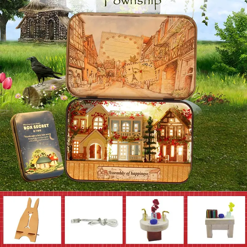 T06 Ручной кукольный дом мебель DIY Миниатюрный Кукольный дом 3D деревянные макеты кукольного домика игрушки на Рождество и день рождения подарок V4-V6 - Цвет: T06