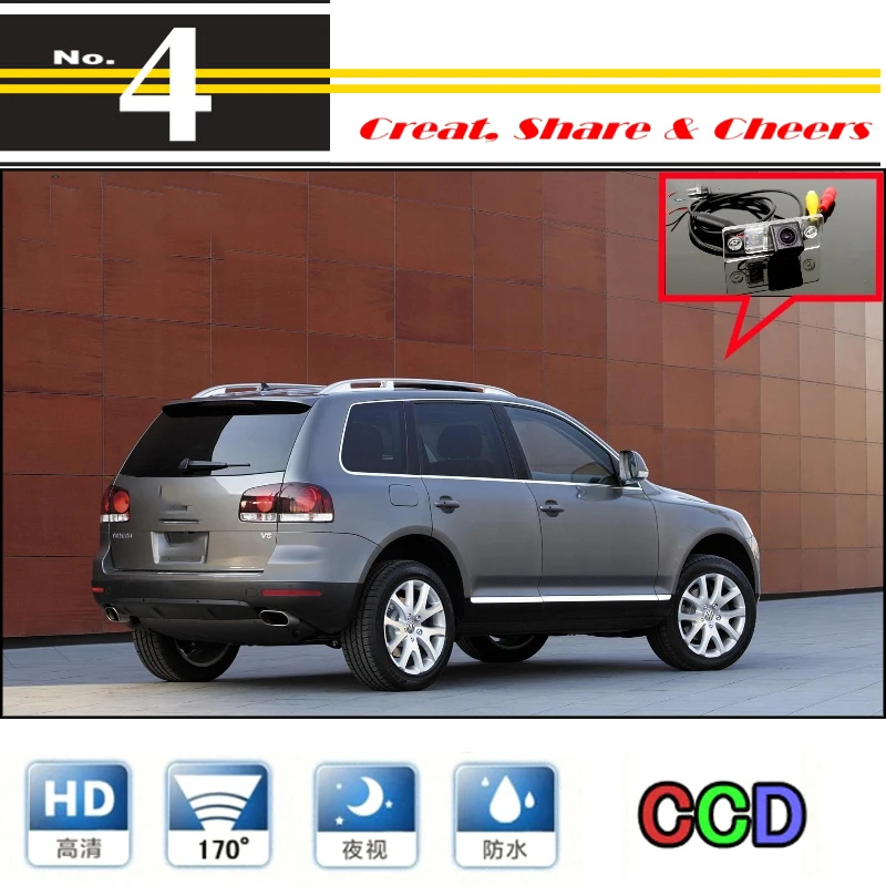Для Volkswagen VW Touareg Высококачественная Автомобильная камера заднего вида для PAL/NTSC CCD+ разъем RCA