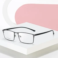 glasses frame men ultralight square myopia prescription eyeglasses male metal full optical frame screwless eyewearp9850