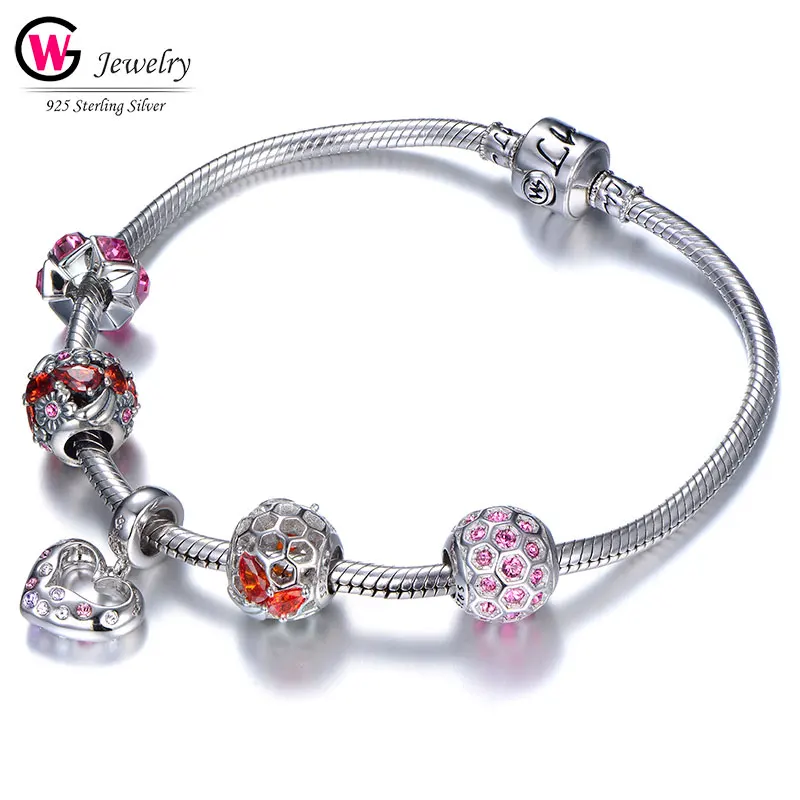 Серебряные Подвески S925 для браслетов ювелирные изделия сделай сам бусины из