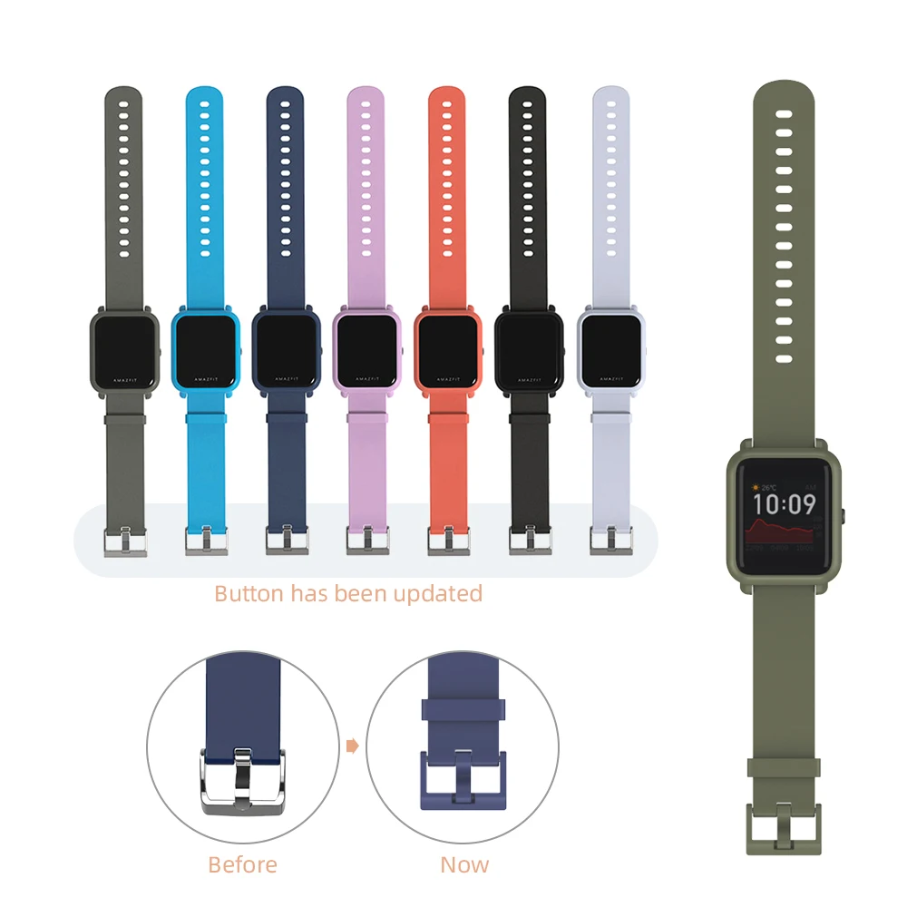 Чехол для Amazfit ремешок Bip, Amazfit GTS, умные браслеты на запястье Защитный Браслет, чехол-бампер в наборе для Amazfit Bip S Lite (art.: 7ada662a2) - 7ada662a2