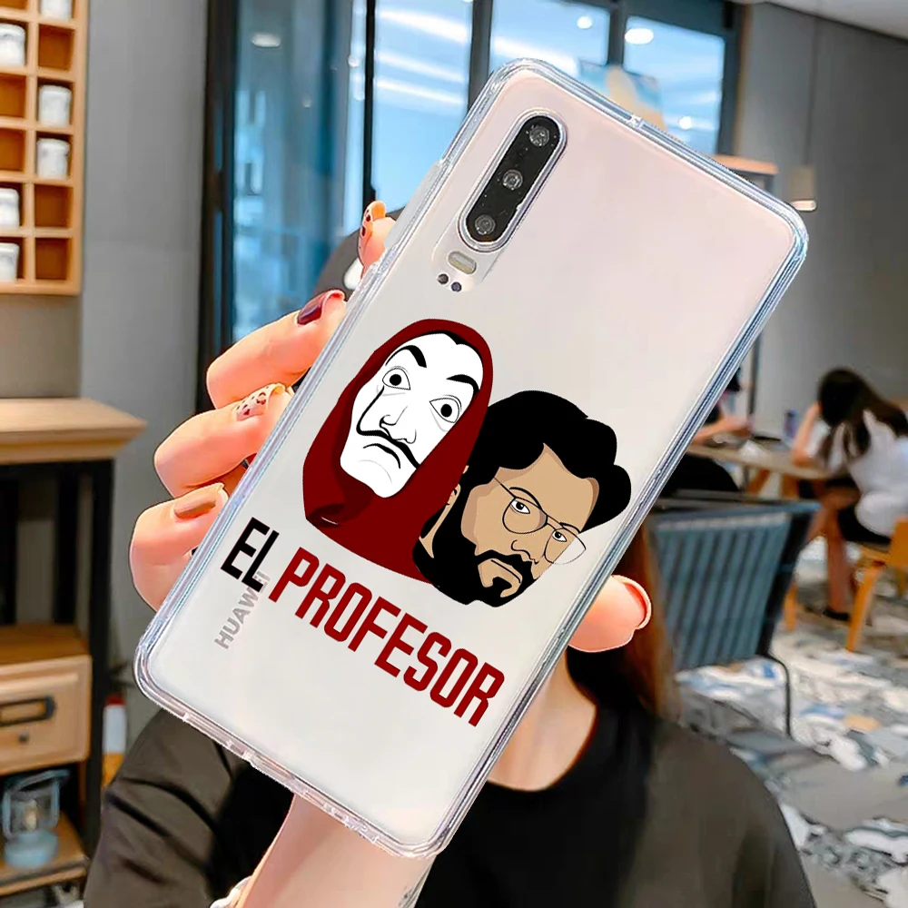 

Spain TV For Huawei Mate 10 20 30 P8 P20 P30 P40 Honor 8 8X 10 Lite 20 Pro etui La Casa de papel Money Heist House Paper case