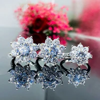 moissanite ring high quality 100 s925 sterling silver wedding anniversary 1ct 2ct d color vvs1 flower ring