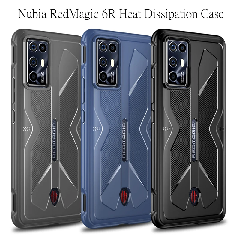 

For Nubia RedMagic 6R Case Anti-fingerprint Shockproof Breathable Heat Soft Back Cover Nubia Red Magic 6R Heat Dissipation Funda