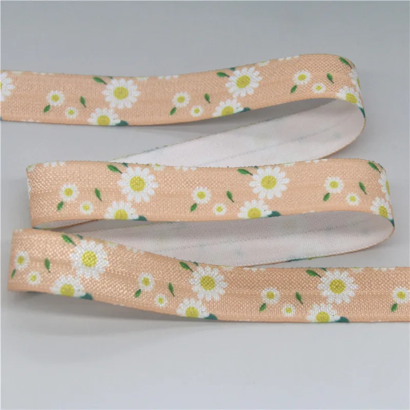 DUWES 5/8 Дюймов 5 ярдов эластичная лента с цветочным рисунком стрейч-лента головной