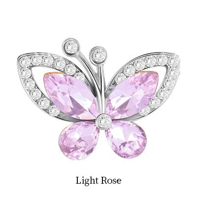 Light Rose Бабочка в форме кнопки кристалл комбинированная металлическая основа Стразы Стильный Кристалл Стеклянные заостренный кончик для шитья одежды ткань Garmen - Цвет: Light Rose
