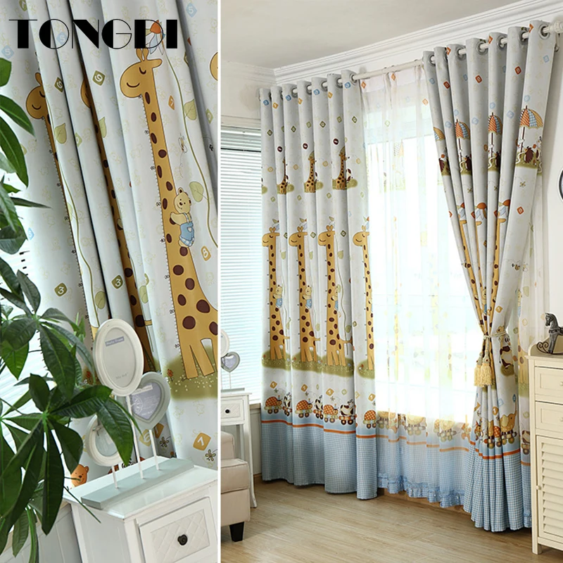 Затемненные шторы с принтом TONGDI милое украшение изображением животных из