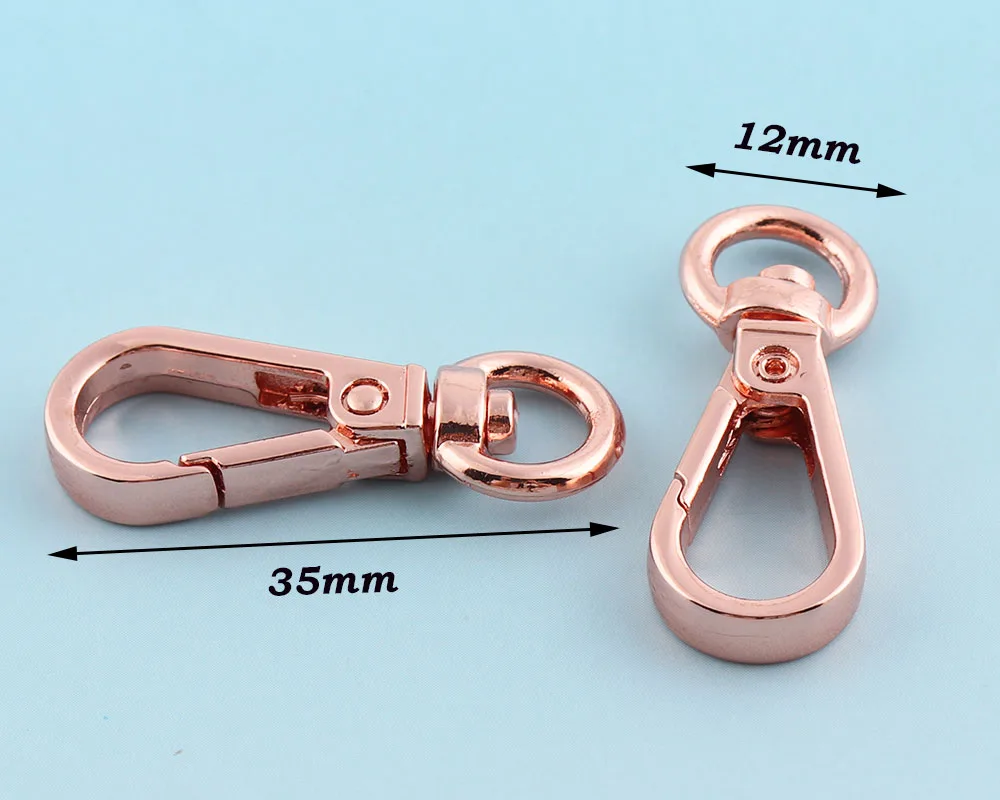 Rose gold Swivel Clasp 10pcs 35*12mm Lanyard clasp Metal Lobster key chains Snap Hook Purse leash |