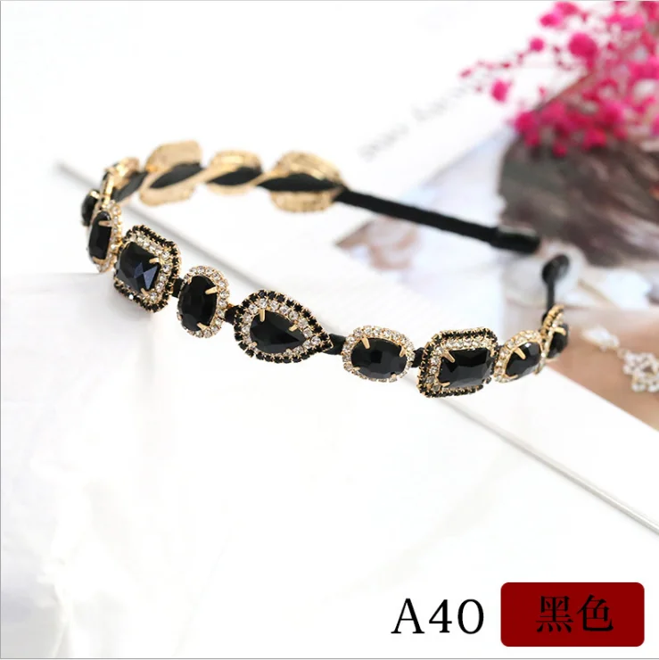 Новая повязка для волос с кристаллами в стиле барокко Золотая металлическая