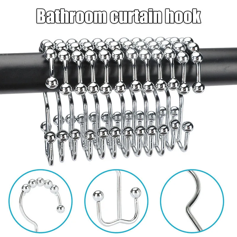 

Горячий душ занавес кольцо крюк многофункциональный ржавчины двойной Glide крючки для душевой для ванной комнаты гостиной спальни