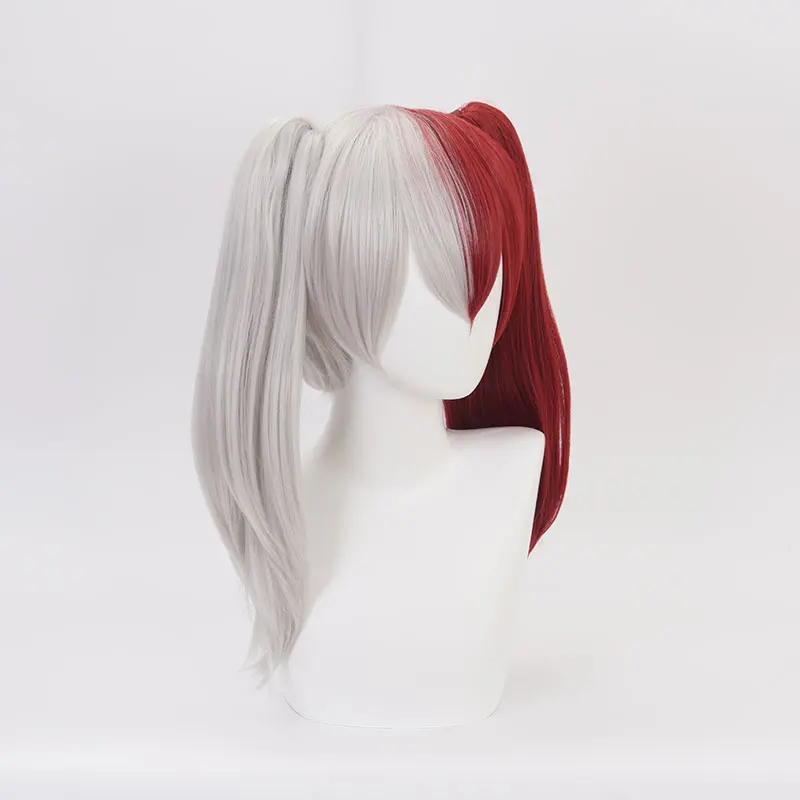 Парик для косплея аниме Моя геройская Академия длинные волосы с бело-красной