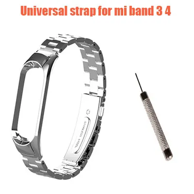 with tool Hangrui mi band 3 4 сменный металлический ремешок на запястье браслет из нержавеющей стали браслеты mi Band 3 ремешок для Xiaomi mi band 4 - Цвет: with tool