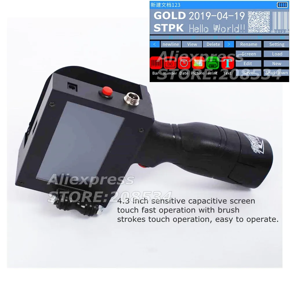 

Mobile portable hand jet handheld thermal inkjet printer for logo/ expiry date/batch code/ serial number/label/barcode /qr code