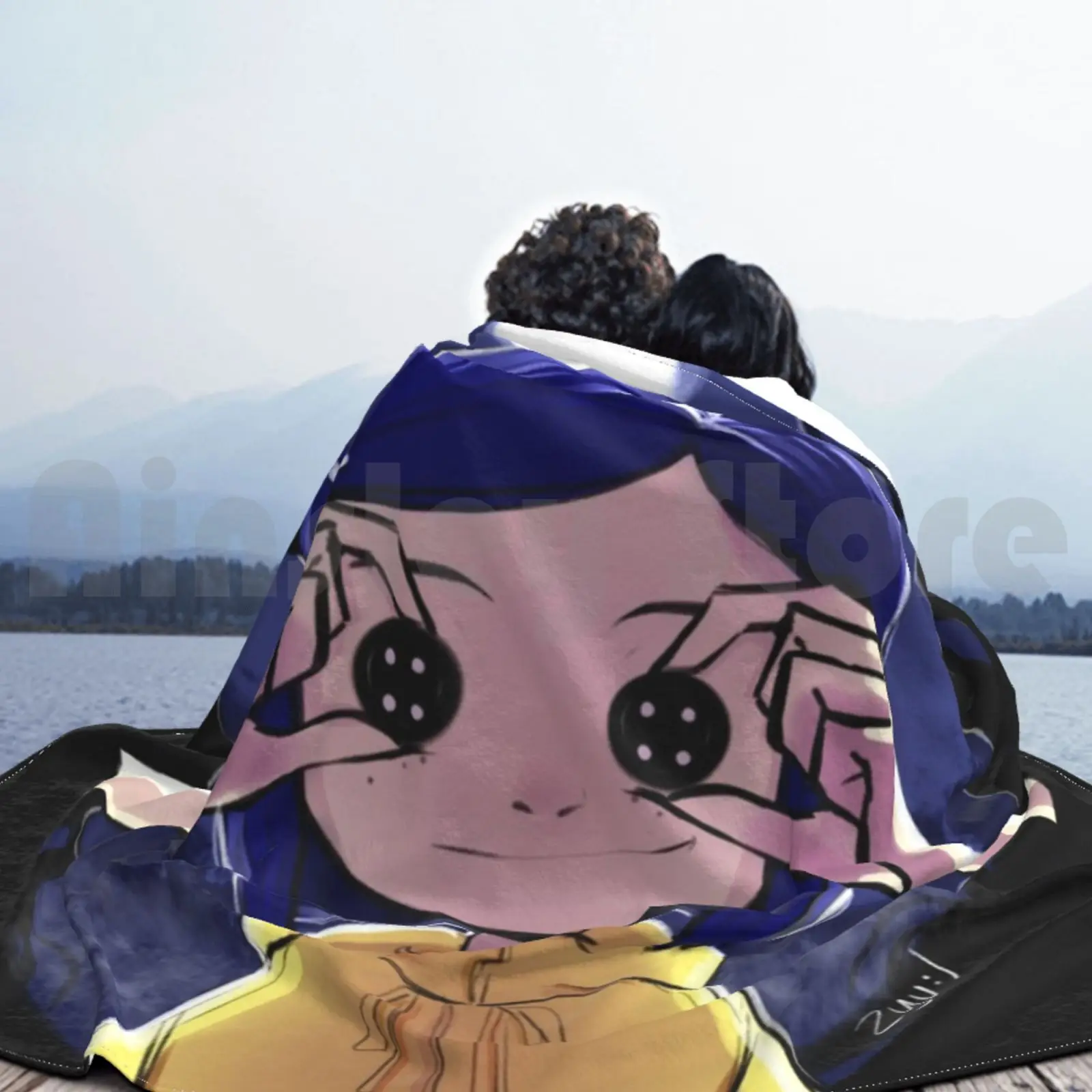 Одеяло из кораллена для дивана-кровати путешествий Coraline Neil Gaiman Book Stop Motion Movie Terror