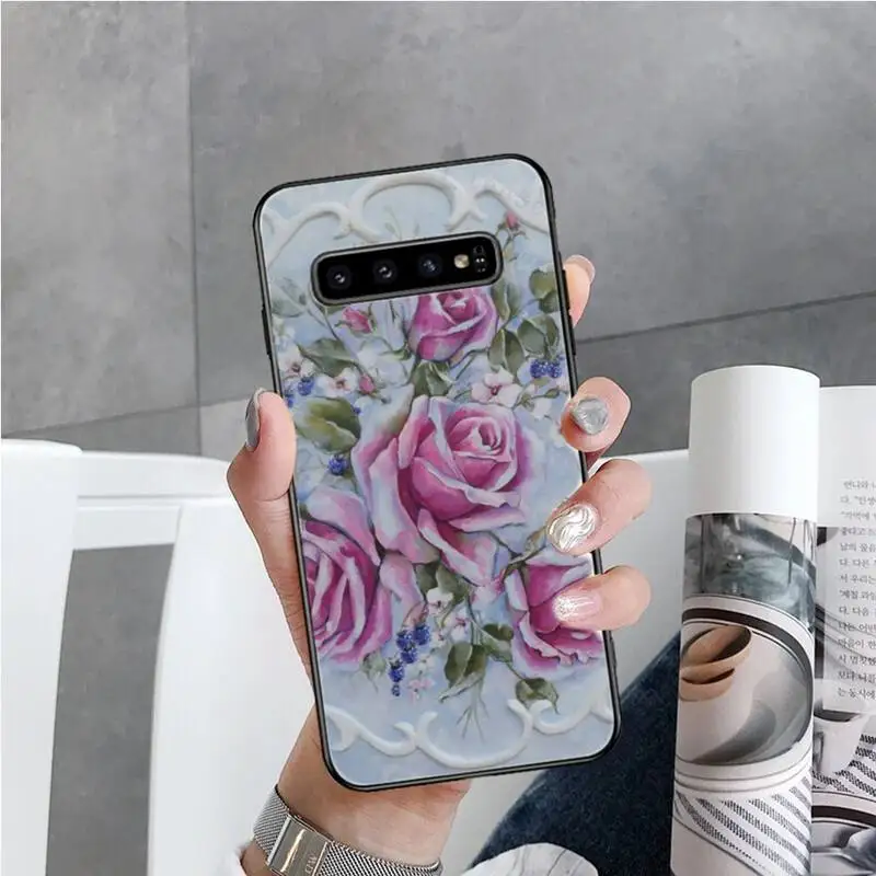 

Flower Emboss Phone Case For Samsung S6 S7 edge S8 S9 S10 e plus A10 A50 A70 note8 J7 2017