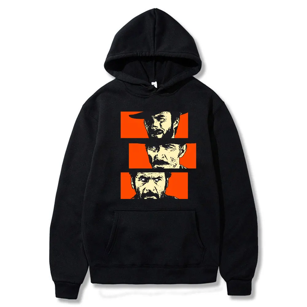 

The Good The Bad and Ugly Blondie Angel Eyes Tuco Cowboy Hoodie Male Quality Il Buono Brutto Cattivo Men Hooded Sweatshirt