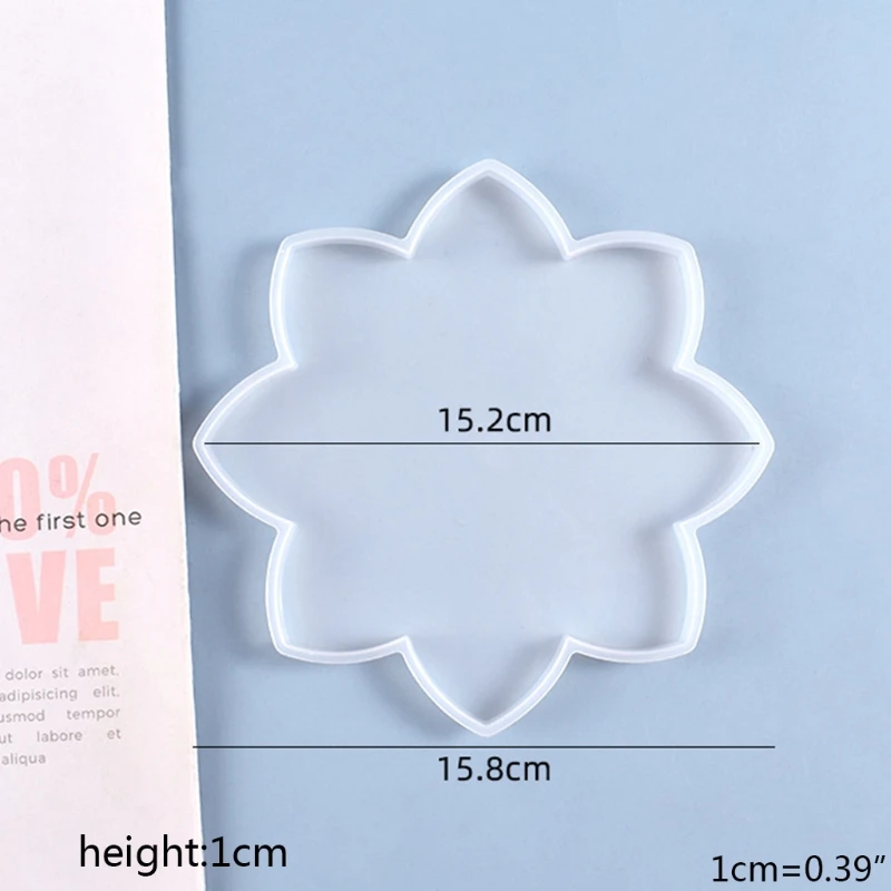

Crystal Epoxy Resin Mold Lotus Coaster Tray Cup Mat Silicone Mould DIY Crafts Ornaments Decorations Making Tool