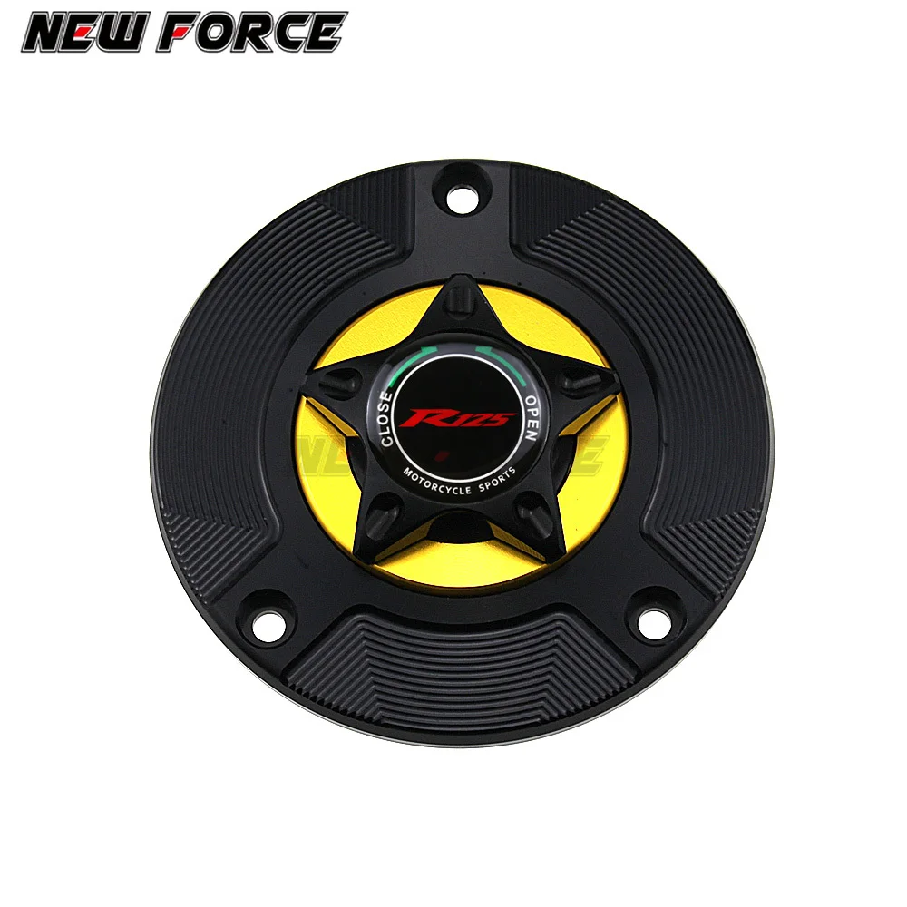 

LOGO R125 For YAMAHA YZF R125 YZF-R125 R 125 2008-2019 CNC Motorcycle Accessories Billet Fuel Tank Cover Gas Cap Petrol Covers