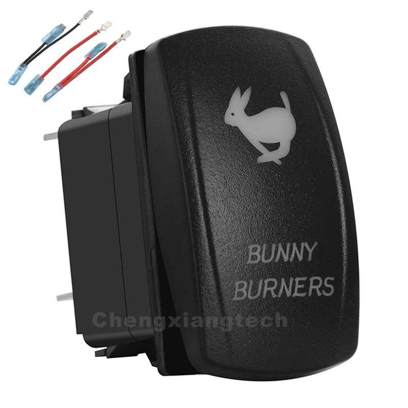 

(red/white/blue/orange) Led Bunny Burners 12V/20A 24V/10A Car Boat SPST 5Pin On/Off Rocker Toggle Switch Jumper Wires Set