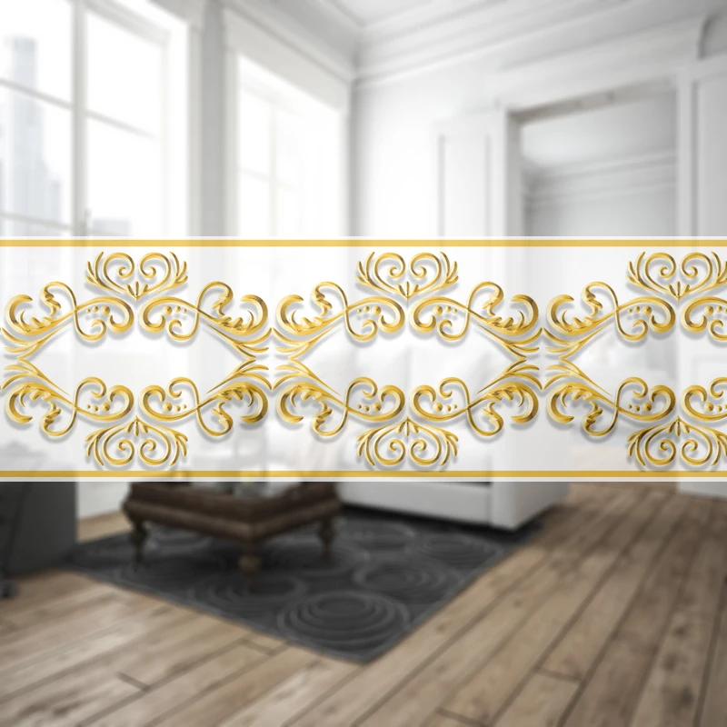 Барокко Европейский узор раздвижные двери анти столкновения полосы стеклянная