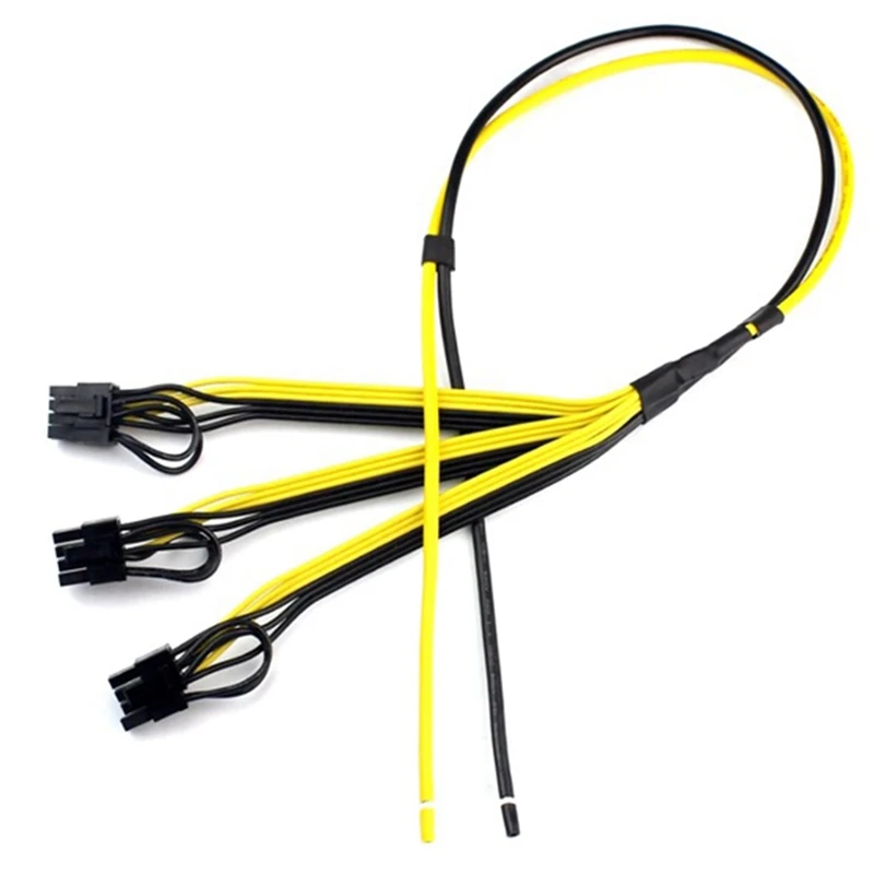 5Pcs Mining Machine Graphics Cable 1 to 3 6Pin+ 2Pin Adapter 6Pin Gpu Btc 12Awg+18Awg Btc(50+20cm) | Электроника