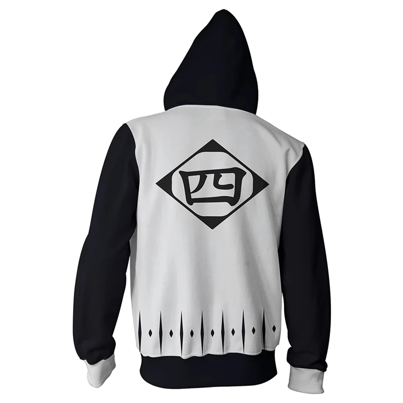 

Men and Women Zip Up Hoodies Anime Bleach Hoodie Unohana Retsu Squad4 Captain 3d Sweatshirt Cosplay Costumes Harajuku Streetwear