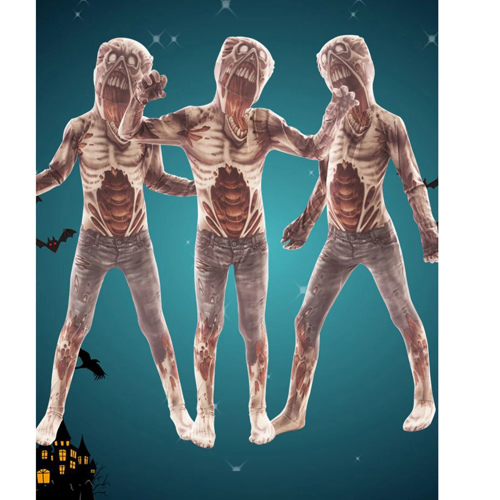 Детский комбинезон для Хэллоуина костюм с принтом Косплэй Зомби костюмы