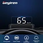 Автомобильный дисплей на лобовое стекло WIIYIIHUD Mirror C100, проектор скорости на лобовое стекло OBD2, сигнализация безопасности, температура воды, превышение скорости, оборот в минуту, напряжение