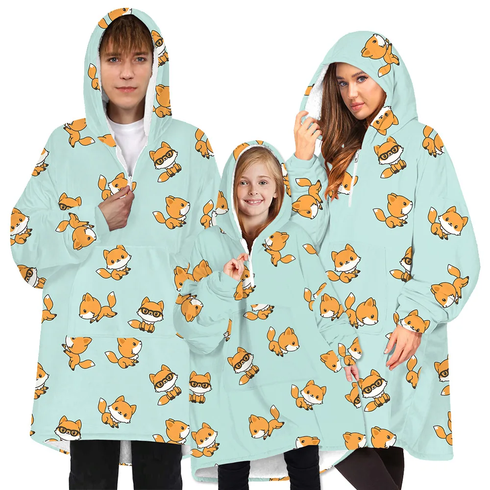 Халаты Домашняя одежда с капюшоном длинным рукавом для отдыха одеяла телевизора