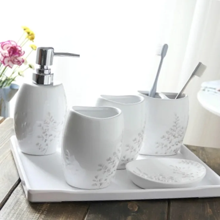 5 шт. керамические диспенсеры для жидкого мыла|Наборы аксессуаров ванной| |