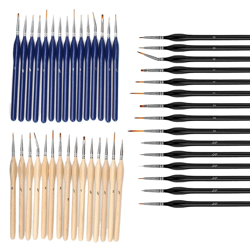 

15Pcs Miniature Paint Brush Detail Brushes Set with Triangular Handle