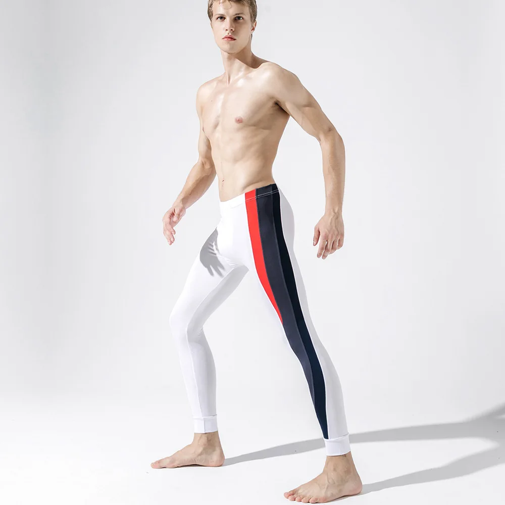 Брюки мужские компрессионные для бега эластичные леггинсы фитнеса бодибилдинга