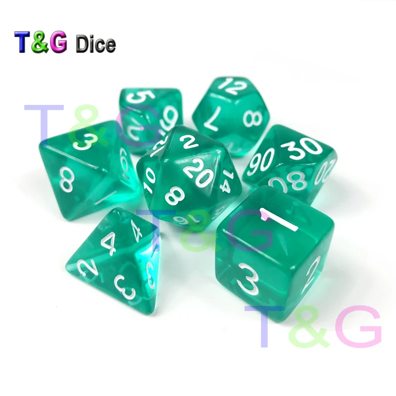 T &amp G продвижение 7 шт./компл. Подземелья и Драконы ясные кости набор d4-d20 для