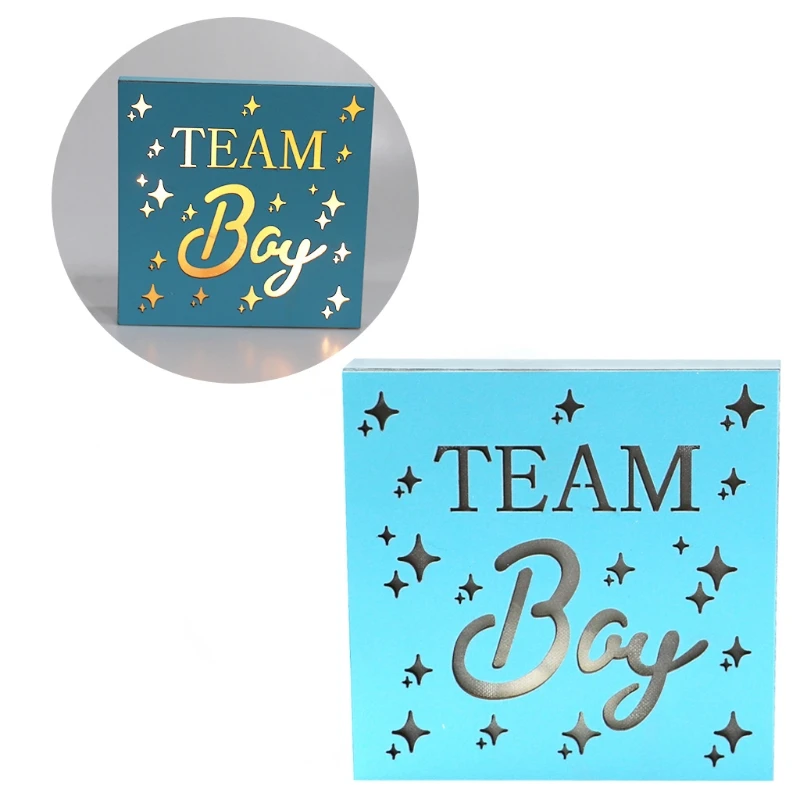 Деревянный светодиодный светильник Team Boy квадратная форма украшение для детской