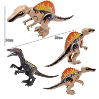 2 piece set animal world jurassic dinosaur park spinosaurus baryonyx mini dinosaur eggs building blocks bricks toys gifts