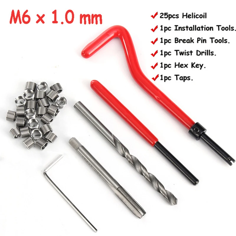 

30Pcs Hand Repairing Threads Repair Insert Installation Kit Recoil Repair For Repair Damaged Spanner Wrench Twist Drill Bit M16