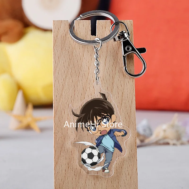 

20 pcs/lot Detective Conan Acrylic Keychain Toy Case Closed Figure Mouri Ran Bag Pendant Key Ring Gifts