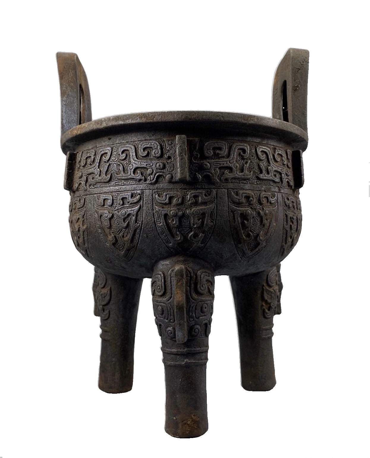 

LaoJunLu Западный Чжоу бронзовая фигурка периода династии круглый штатив с тремя ногами. Имитация античной бронзы коллекция шедевров