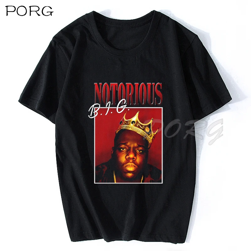 Notorious B.I.G. Black Mens T-Shirt Biggie Smalls Rapper Hip Hop Tee Big New Cotton Fashion Men'S High Quality Tees Casual Tee